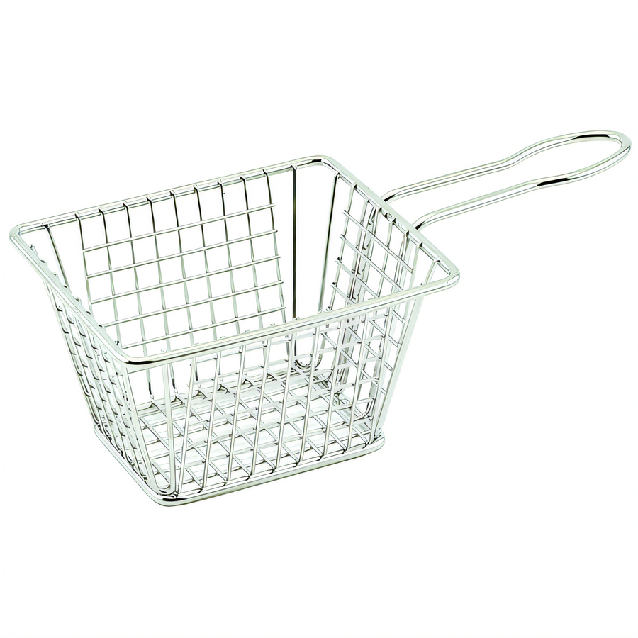 Product image #1 for Winco Mini Rectangular 18/8 Stainless Steel Fry Basket, 5 x 4 x 3 Inch