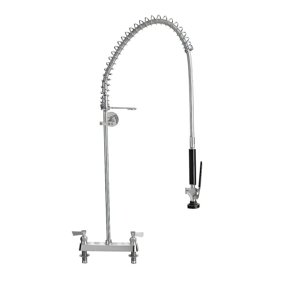 Product image #1 for 8 Inch Deck Mount Spring Style Stainless Steel Pre-Rinse Unit with Lever Handles
