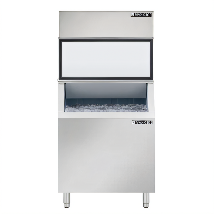 Product image #1 for Maxx Ice 30 Inch Modular Air-Cooled Full Dice Ice Machine with 580 lb Storage Bin, 1,000 lb/Day