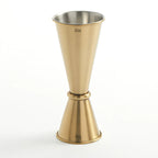 Thumbnail image #1 for American Metalcraft JGG5 Gold Japanese-Style Stainless Steel Jigger, 1 oz. x 2 oz., Rolled Edge Case of 288