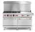Thumbnail image #1 for Vulcan SX Series 60-Inch Commercial LP Gas Range with 6 Open Burners, 24-Inch Griddle, and 2 Standard Ovens