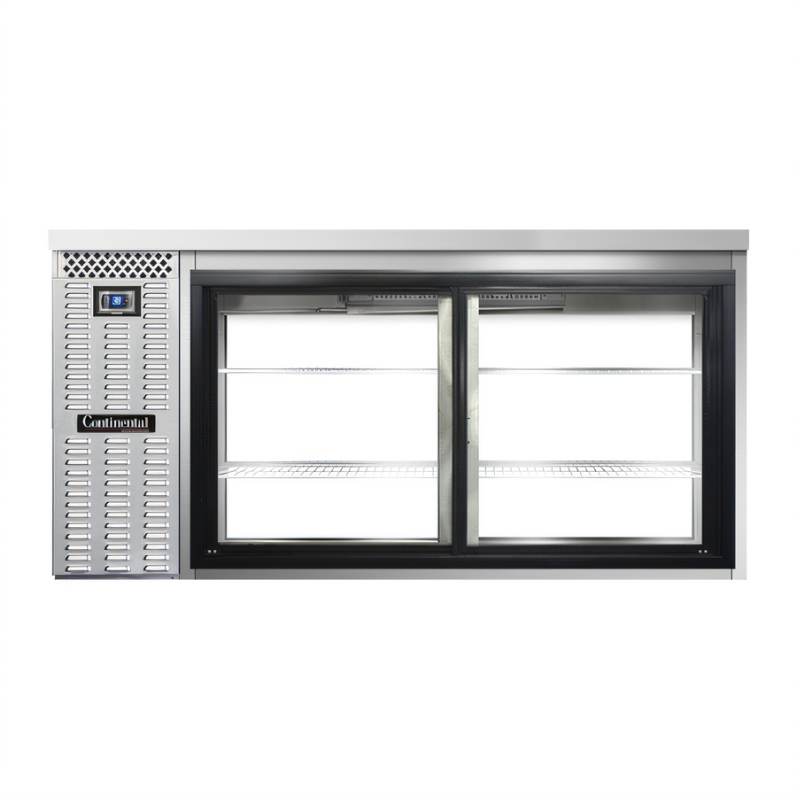 Product image #1 for Continental Refrigerator BB69SNSSSGDPT 69" Shallow Depth Pass-Thru Back Bar Cooler with Sliding Glass Doors