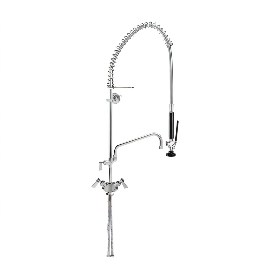 Product image #1 for Fisher Pre-Rinse Add-On Faucet with 6-Inch Swing Spout, Dual Control, Deck Mount, Stainless Steel