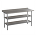 Thumbnail image #1 for Flash Furniture Randolph Stainless Steel 18-Gauge Work Table with 1.5-Inch Backsplash and 2 Undershelves, 60 x 24 x 36 Inches