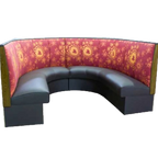 Thumbnail image #1 for ATSMFG ATS AT&S-AHC-W42-3CH GR8 William Half Circle Booth, single, 48" x 90" x 48" long x 42" high, 3-channel back, removable sinuous spring seat
