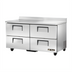 Thumbnail image #1 for True 60-Inch Two-Section Worktop Refrigerator with 4 Drawers, Rear-Mounted Self-Contained Refrigeration