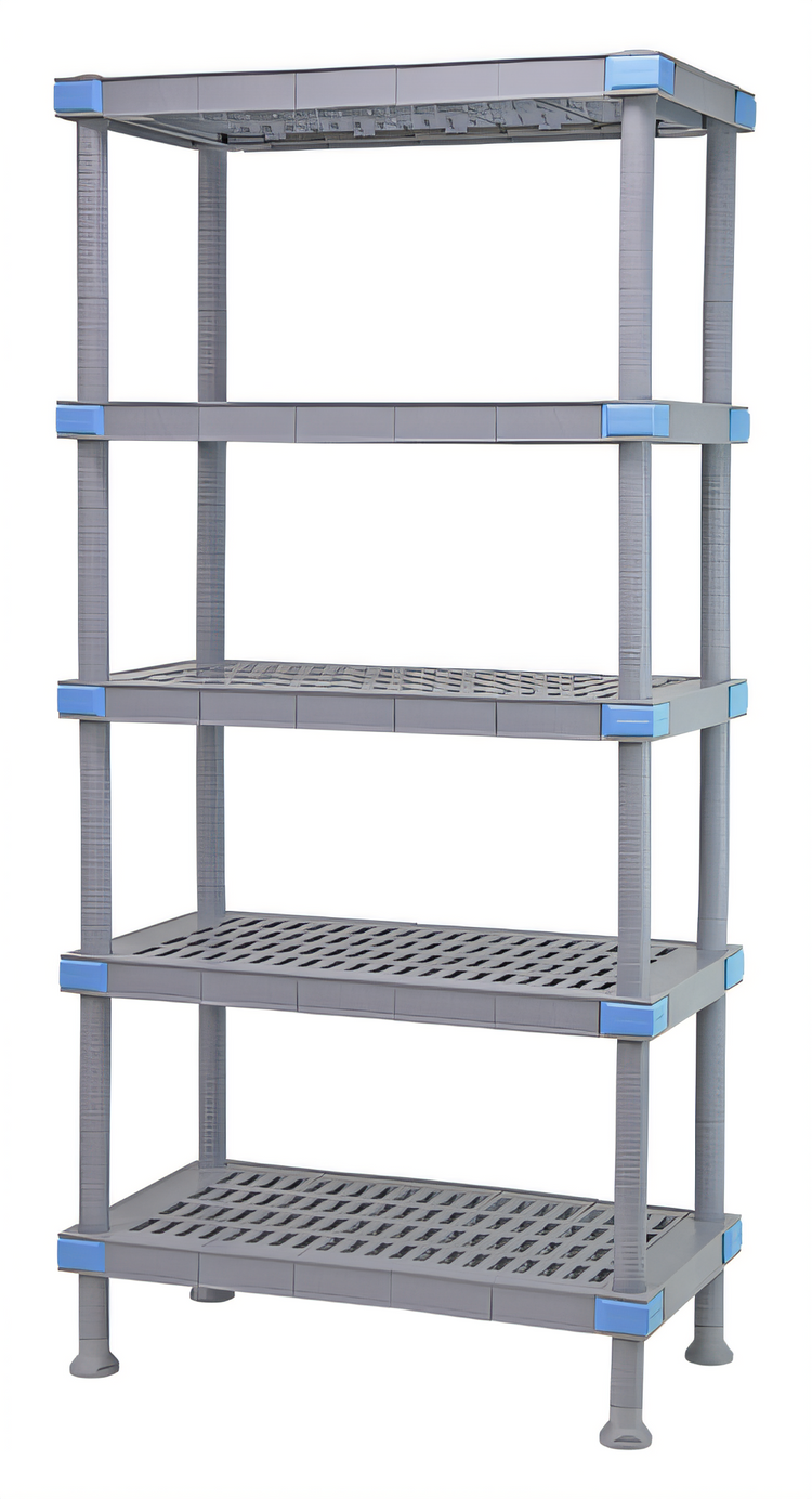 Product image #1 for Quantum Millenia 5-Shelf Stationary Polymer Shelving Unit, 42"W x 21"D x 86"H, Gray