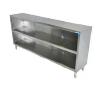 BK Resources 48-Inch Wide Open Front Stainless Steel Dish Cabinet with Fixed Shelf