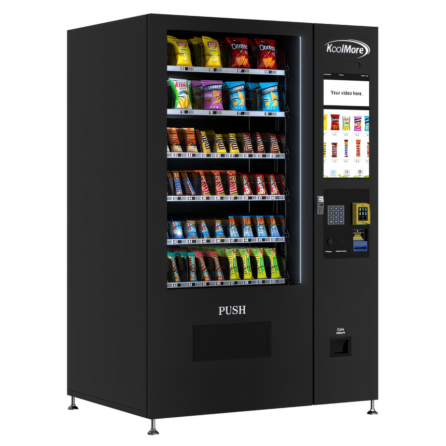 Product image #1 for KoolMore 60-Slot Non-Refrigerated Snack Vending Machine with Touchscreen, Credit Card Reader, and Bill Acceptor
