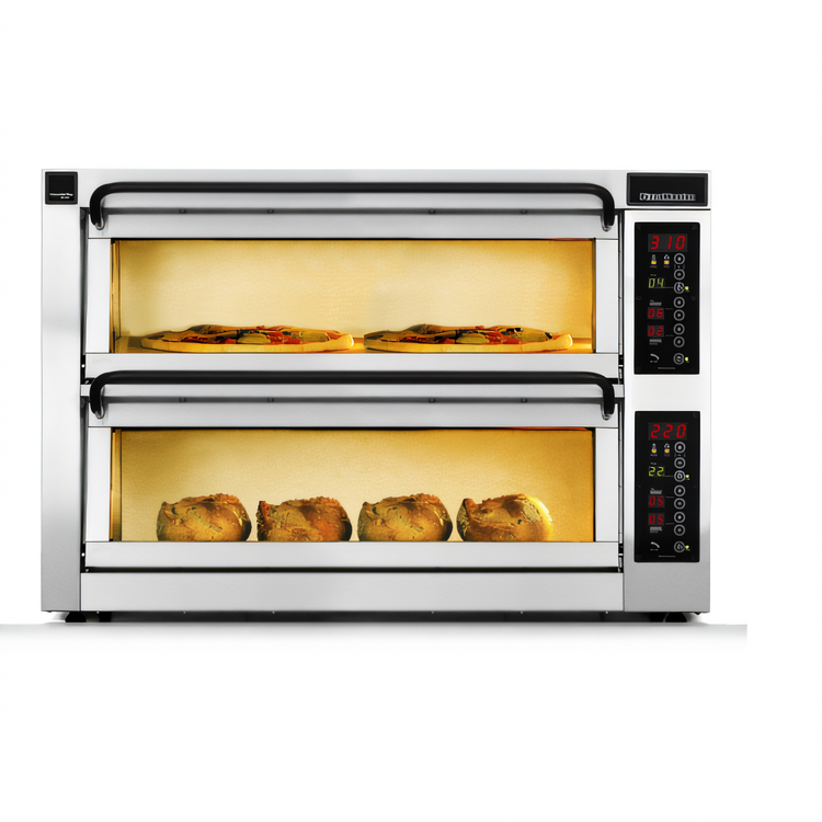 Product image #1 for PizzaMaster PM 452ED-2DW Countertop Electric Stone Hearth Pizza Oven, 2 Chambers, Digital Controls, 14.42 kW
