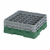 Thumbnail image #2 for Cambro Camrack Full Size Low Profile 36-Compartment Glass Rack with 2 Soft Gray Extenders, Sherwood Green