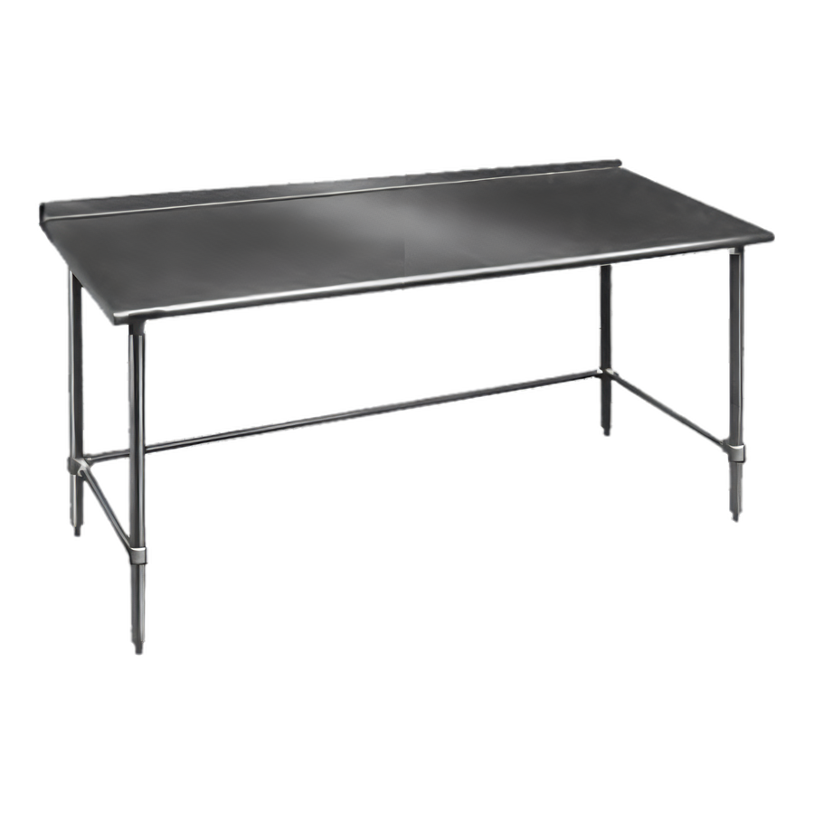 Product image #1 for Eagle Group Budget Series 96-Inch x 36-Inch 430 Stainless Steel Work Table with 1-1/2-Inch Rear Upturn and Galvanized Base