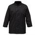 Thumbnail image #1 for Signature Chef Mulholland Men's 3/4 Sleeve Tapered Fit Double-Breasted Chef Jacket, Black, Medium