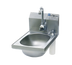 Thumbnail image #1 for Eagle Group Wall-Mounted 304 Stainless Steel Hand Sink with Battery-Powered Electronic Faucet, Basket Drain, and Soap Dispenser
