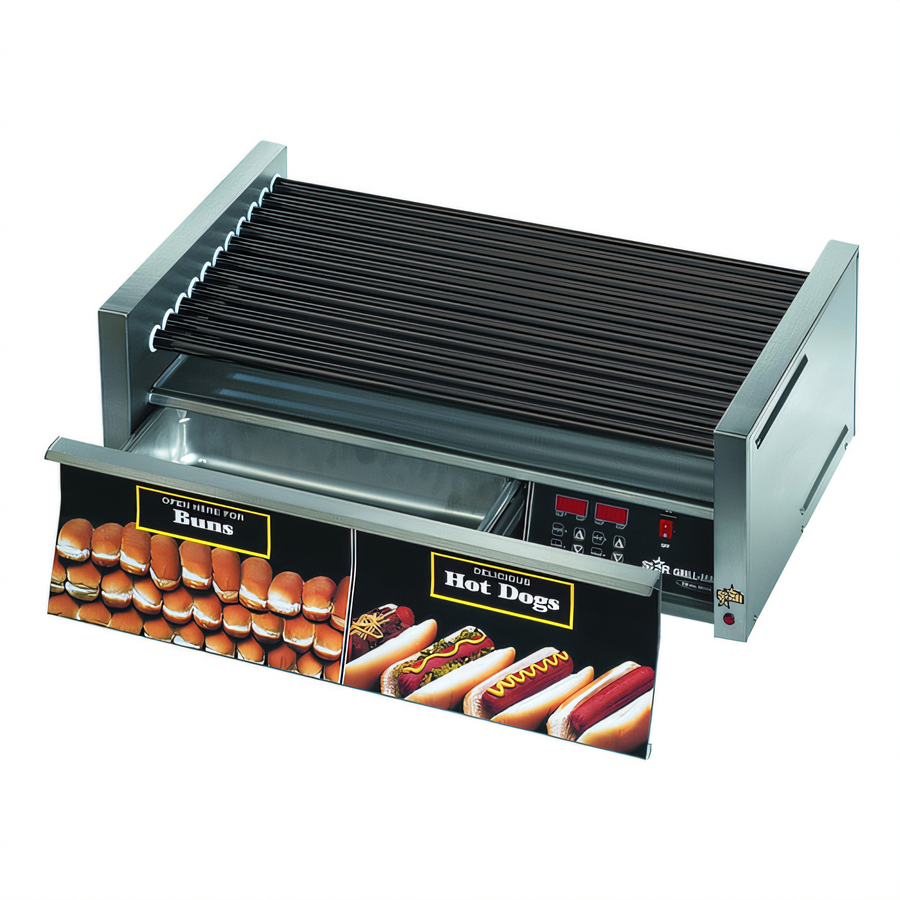 Product image #1 for Grill-Max 50-Hot-Dog Roller Grill with StalTek Coated Rollers and Bun Drawer