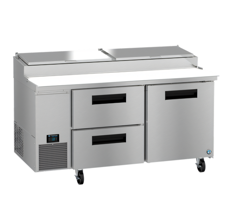Product image #1 for Hoshizaki Steelheart 67-Inch Two-Section Pizza Prep Table with One Door and Two Drawers
