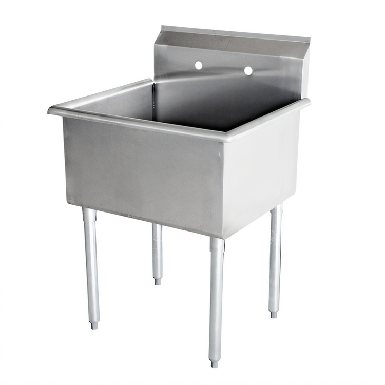 Product image #1 for Omcan USA Single-Compartment Budget Pot Sink with 18 x 18 x 13-Inch Bowl and Galvanized Legs