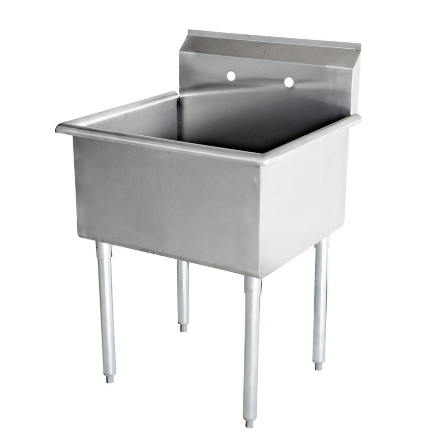 Product image #1 for Omcan USA Single-Compartment Budget Pot Sink with 18 x 18 x 13-Inch Bowl and Galvanized Legs