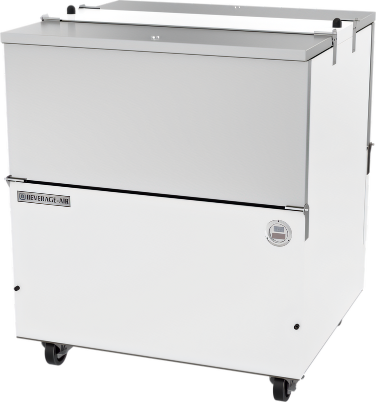 Product image #1 for Beverage-Air ST34HC-W-02 Dual Access Cold Wall School Milk Cooler, 34-Inch Wide, 12.37 Cu. Ft., White Exterior, Stainless Interior