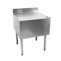 24-Inch x 19-Inch Stainless Steel Underbar Filler Board with Flat Top and 4-Inch Backsplash
