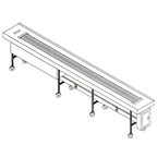 Thumbnail image #1 for Dinex DXIESSB16 16-Foot Motorized Slat Belt Tray Make-Up Conveyor, Variable Speed, Stainless Steel, Dry Operation