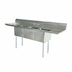 Thumbnail image #1 for Omcan USA 3-Compartment Pot Sink with Left and Right Drainboards, 24 x 24 x 14-Inch Bowls