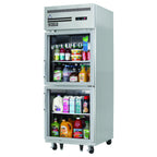 Thumbnail image #1 for Everest Refrigeration ESGRH2 1-Section Reach-In Refrigerator, 23 cu. ft., 2 Half-Height Glass Doors, Top-Mounted R290, Stainless Steel
