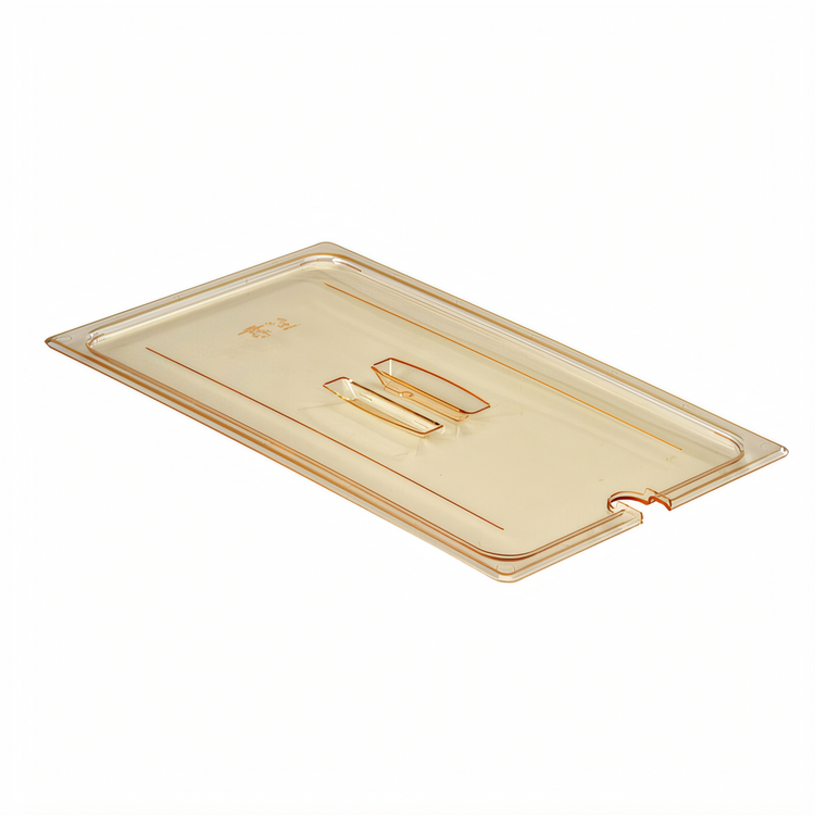 Product image #1 for Cambro H-Pan Full-Size High Heat Notched Food Pan Cover with Handle, Amber
