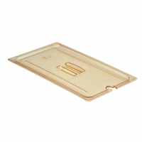 Cambro H-Pan Full-Size High Heat Notched Food Pan Cover with Handle, Amber