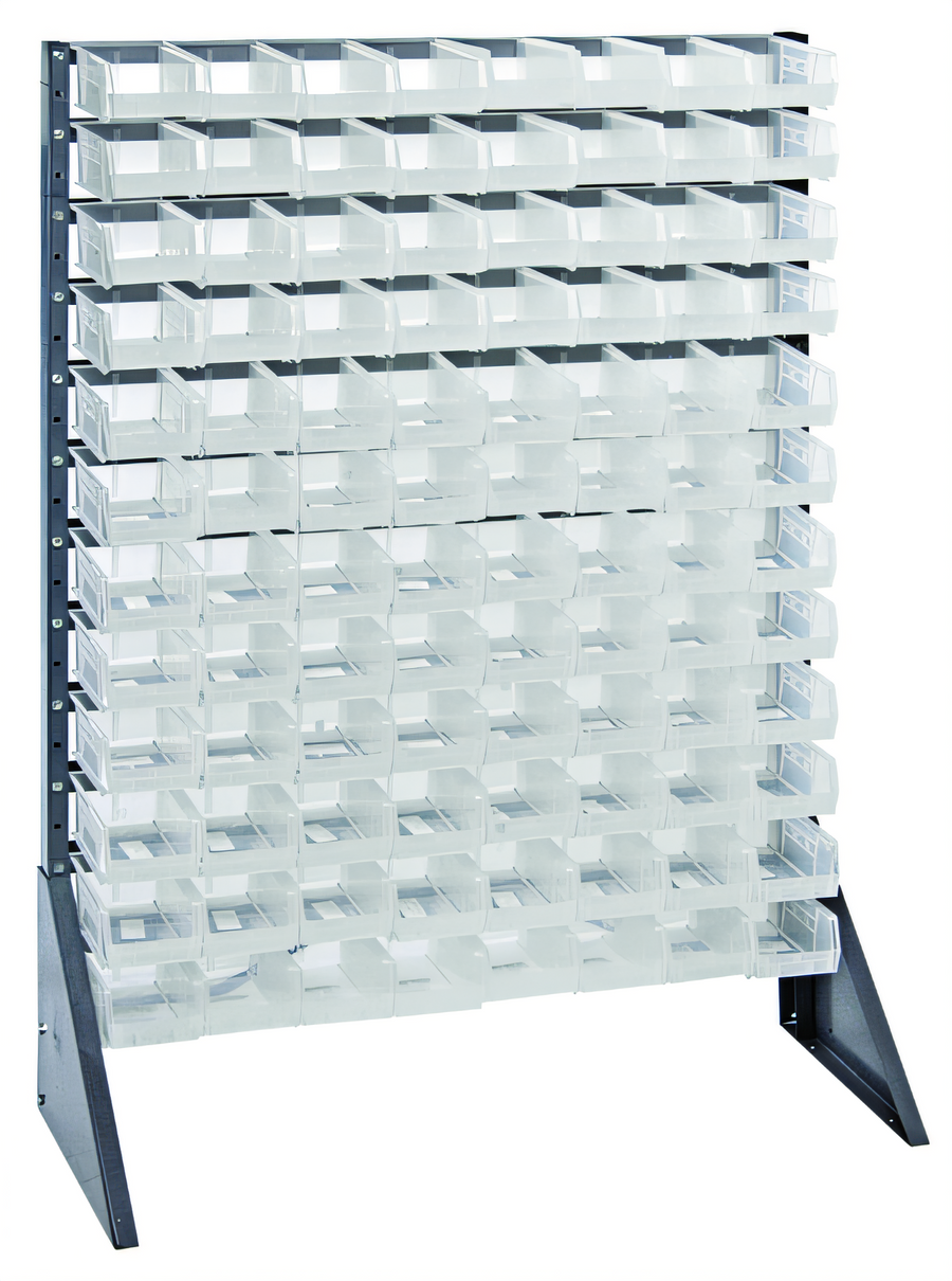 Product image #1 for Quantum Single-Sided Rail Rack Storage System with 12 Rails and 96 Clear QUS220 Bins