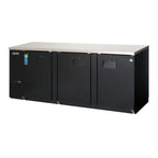 Thumbnail image #1 for Everest Refrigeration EBB90 Three-Section Back Bar Refrigerator, 89-1/4 in. W, 32 cu. ft., Black Vinyl