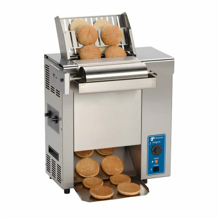 Product image #1 for Antunes Vertical Contact Countertop Conveyor Toaster with Motorized Butter Wheel and Bun Feeder