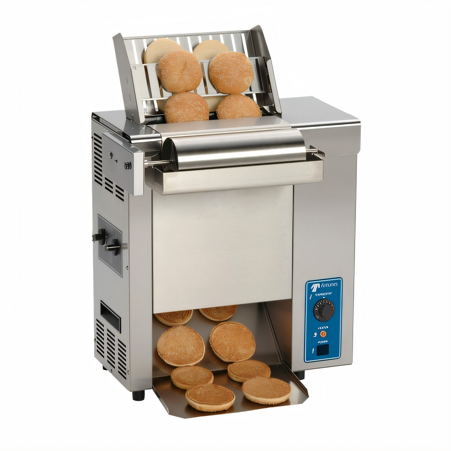 Product image #1 for Antunes Vertical Contact Countertop Conveyor Toaster with Motorized Butter Wheel and Bun Feeder