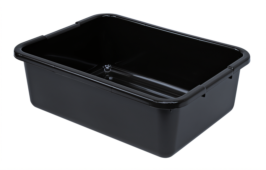 Product image #1 for Quantum 15 x 21 x 7-Inch Black Ribbed-Bottom Recycled Polypropylene Bussing Tub