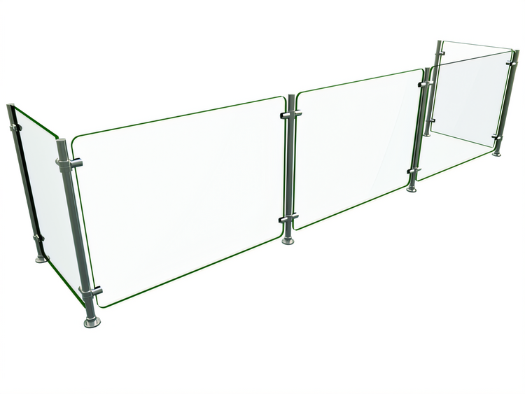 Product image #1 for Hatco Flav-R-Shield EP5-RING-96 3-Bay Full-Service Pass-Over Sneeze Guard, 96 Inch W x 18 Inch D x 25 Inch H