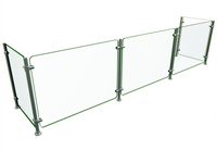 Hatco Flav-R-Shield EP5-RING-96 3-Bay Full-Service Pass-Over Sneeze Guard, 96 Inch W x 18 Inch D x 25 Inch H