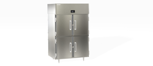 Product image #1 for Delfield DSLFPT2-SH Two-Section Pass-Thru Freezer, 48.33 Cu. Ft., Top-Mounted Self-Contained, Stainless Steel, Solid Half-Height Doors