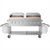 Thumbnail image #1 for KoolMore Commercial Outdoor Mobile Charbroiler Grill with Dual 30-Inch Pizza Ovens and 8 Burners