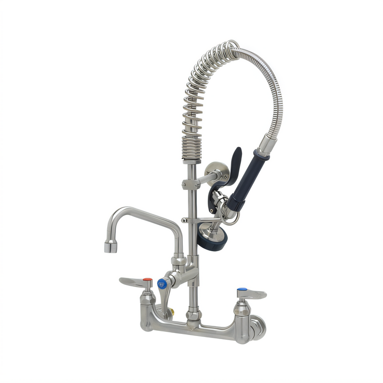 Product image #1 for EverSteel SMPK-8WLN-06 EasyInstall 8" Stainless Steel Wall-Mount Pre-Rinse Unit with 1.15 GPM Spray Valve