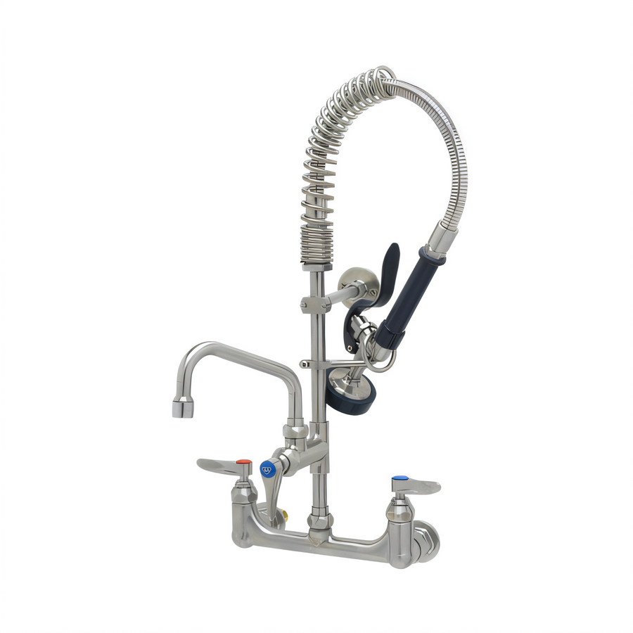 Product image #1 for EverSteel SMPK-8WLN-06 EasyInstall 8" Stainless Steel Wall-Mount Pre-Rinse Unit with 1.15 GPM Spray Valve