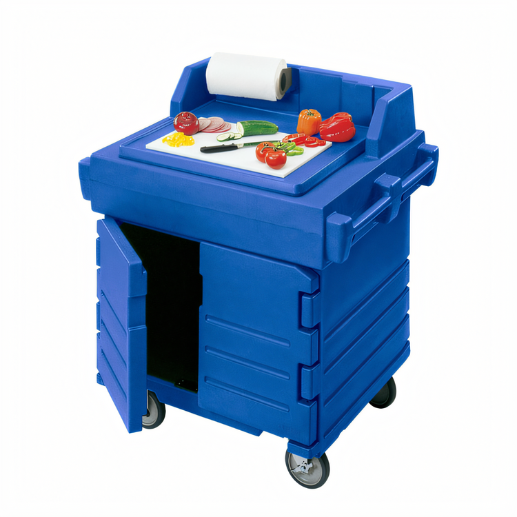 Product image #2 for Cambro CamKiosk® Mobile Counter/Utility Work Station with Enclosed Storage, Navy Blue