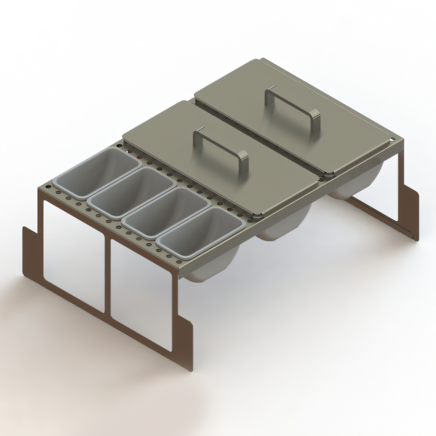 Product image #1 for Glastender Full Condiment Drawer Insert for Bar-Profile Cooler, 18-Inch Door Opening, 12 Cups