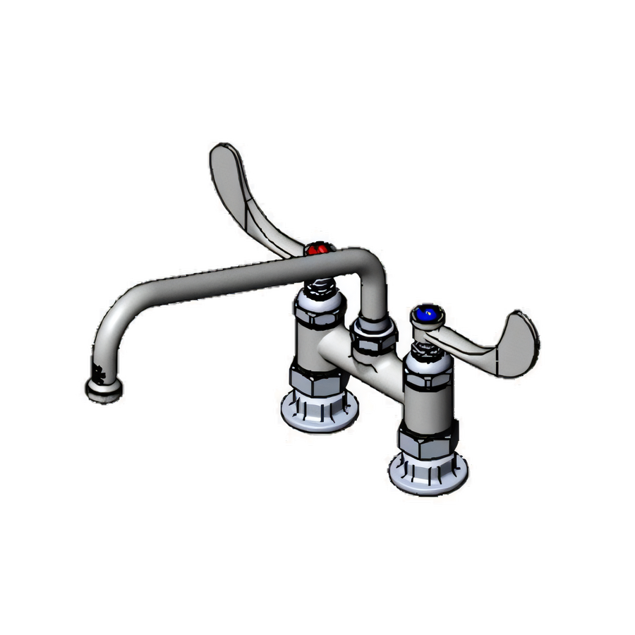 Product image #1 for T&S Brass Double Deck-Mount Pantry Mixing Faucet with 10-Inch Swing Nozzle, 4-Inch Centers