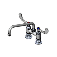 T&S Brass Double Deck-Mount Pantry Mixing Faucet with 10-Inch Swing Nozzle, 4-Inch Centers