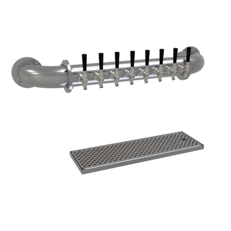 Product image #1 for Glastender PW-8-SS 8-Faucet Wall-Mount Air-Cooled Pipe Wall Draft Dispensing Tower