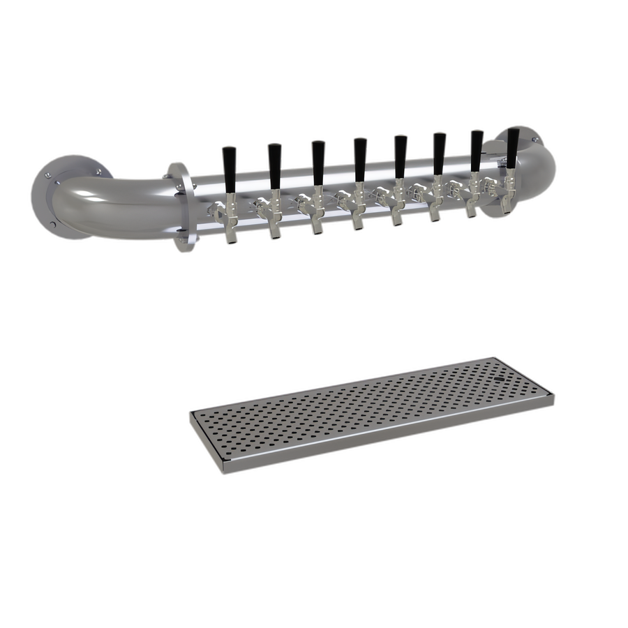 Product image #1 for Glastender PW-8-SS 8-Faucet Wall-Mount Air-Cooled Pipe Wall Draft Dispensing Tower