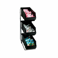 Dispense-Rite Countertop 3-Compartment Wire Condiment Organizer with Removable Plastic Bins