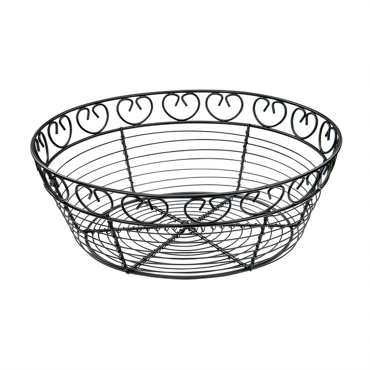 Product image #1 for Winco Round Black Wire Bread and Fruit Serving Basket, 10 Inch Diameter x 3 Inch High