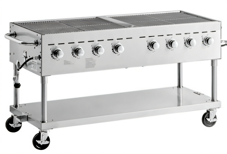 Product image #1 for Comstock-Castle Outdoor Propane Charbroiler, 61-Inch Wide, Stainless Steel, 120,000 BTU