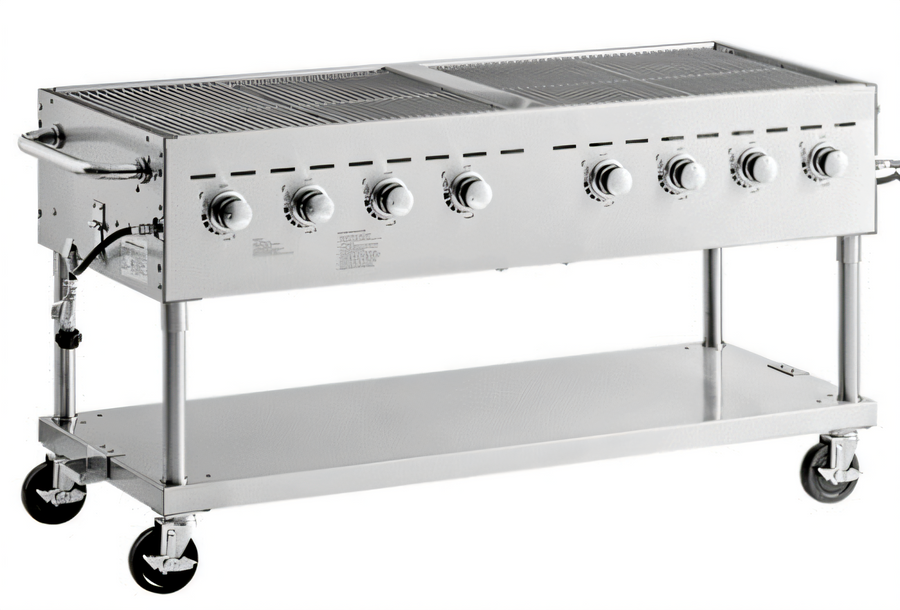 Product image #1 for Comstock-Castle Outdoor Propane Charbroiler, 61-Inch Wide, Stainless Steel, 120,000 BTU